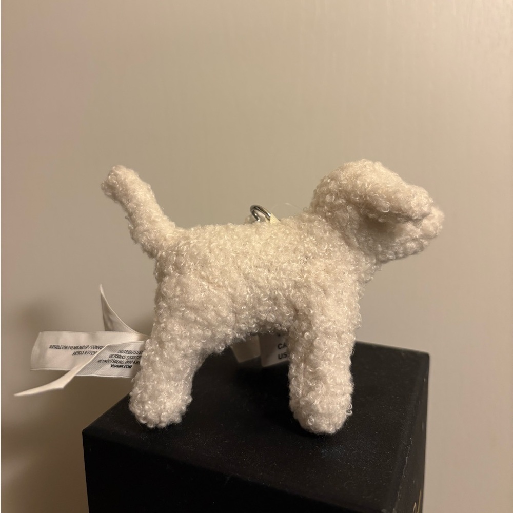 PINK sherpa/teddy dog bag charm